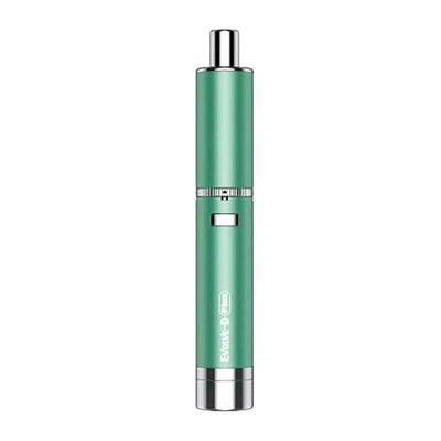 Yocan Evolve-D Plus Dry Herb Pen Vaporizer in green with dual-coil atomizer and built-in storage jar.