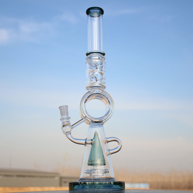 18.5" Recycler Style Donut Percolator Glass Water Pipe - Cheapnotic