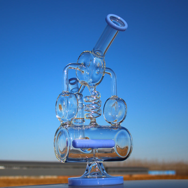 12.5" Recycler Style Inline Perc Water Pipe w/ Spring Body - Cheapnotic