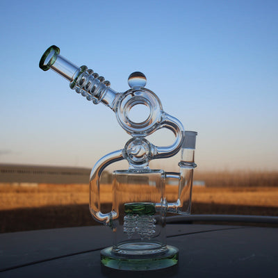 Approx. 11.5" Recycler Style Water Pipe w/ Dual Percs - Cheapnotic