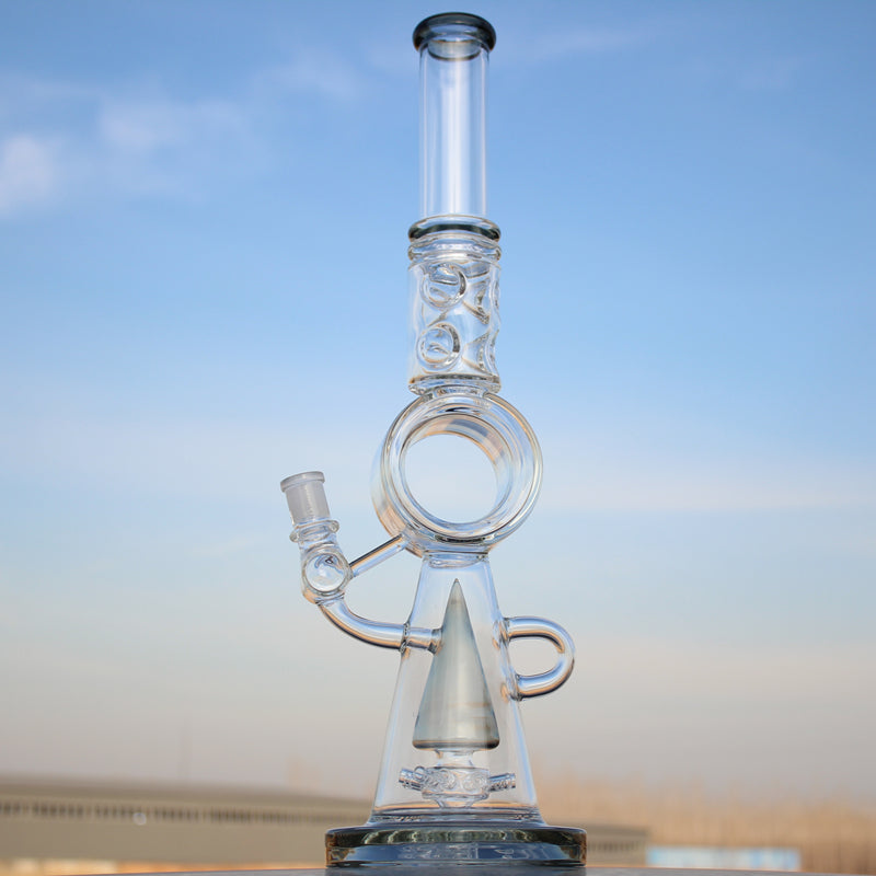 18.5" Recycler Style Donut Percolator Glass Water Pipe - Cheapnotic