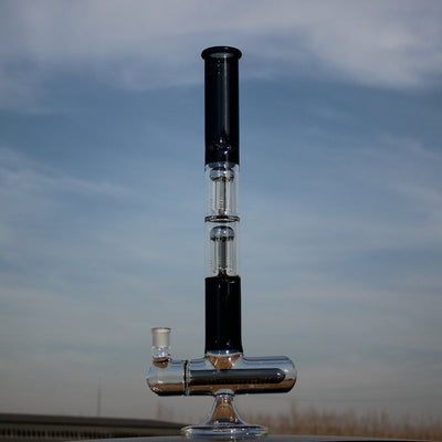 18" Inline and Dual Arm Percolated Glass Water Pipe - Cheapnotic