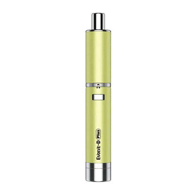 Yocan Evolve-D Plus Dry Herb Pen Vaporizer in green with dual-coil spiral atomizer and built-in storage jar for efficient heating and portability