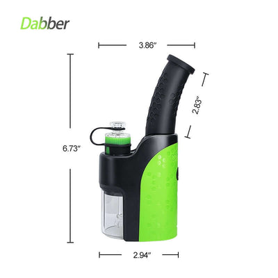 Waxmaid 6.73'' Dabber Electric Dab Rig with measurements and green design