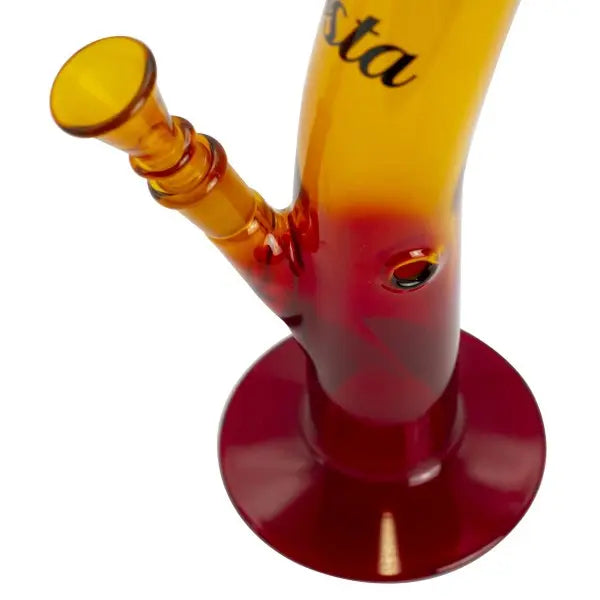 13.5" Rasta Colored Glass Water Pipe w/ Lion Logo