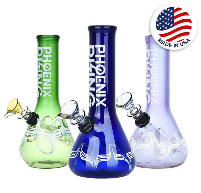 Phoenix Rising Beaker Base Water Pipe - 7"/Colors Vary