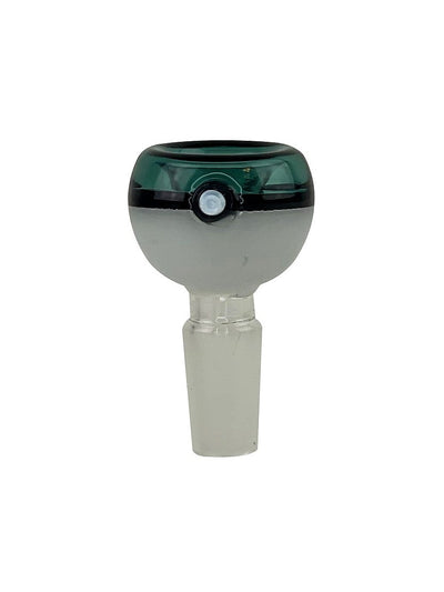 Teal Poke Ball Glass Bong Bowl - 14mm