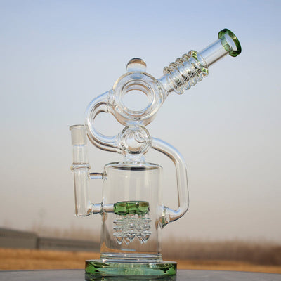 Approx. 11.5" Recycler Style Water Pipe w/ Dual Percs - Cheapnotic