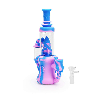 Ritual 8.5'' Silicone Rocket Recycler Cotton Candy colored recycler for herbs and concentrates