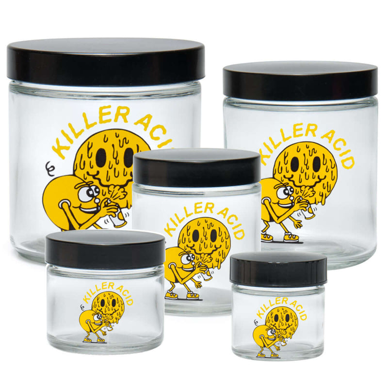 JR987 420 Science x Killer Acid Clear Screw Top Jar - Miles of Smiles