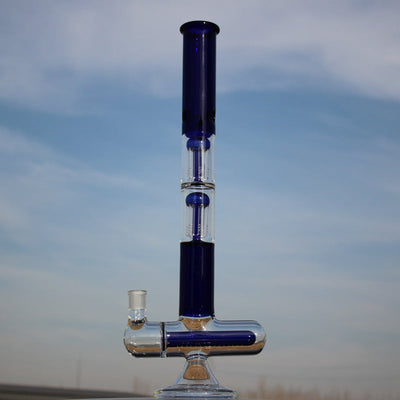 18" Inline and Dual Arm Percolated Glass Water Pipe - Cheapnotic