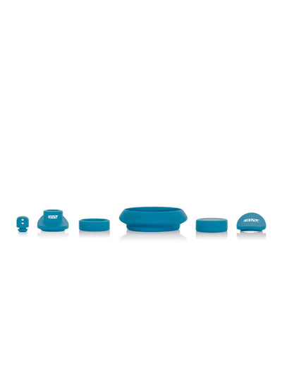 GRAV® Deco Beaker in Silicone - Custom-fitted silicone covers in teal color displayed individually.