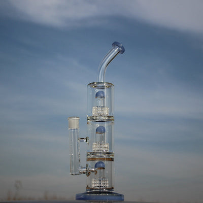 15" Triple Matrix Percolator Glass Water Pipe - Cheapnotic