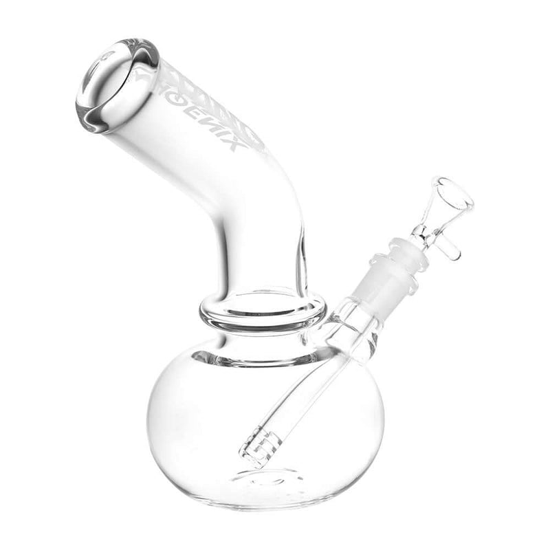 Phoenix Rising Bent Neck Beaker Glass Water Pipe - 8.75" / 14mm F / Clear