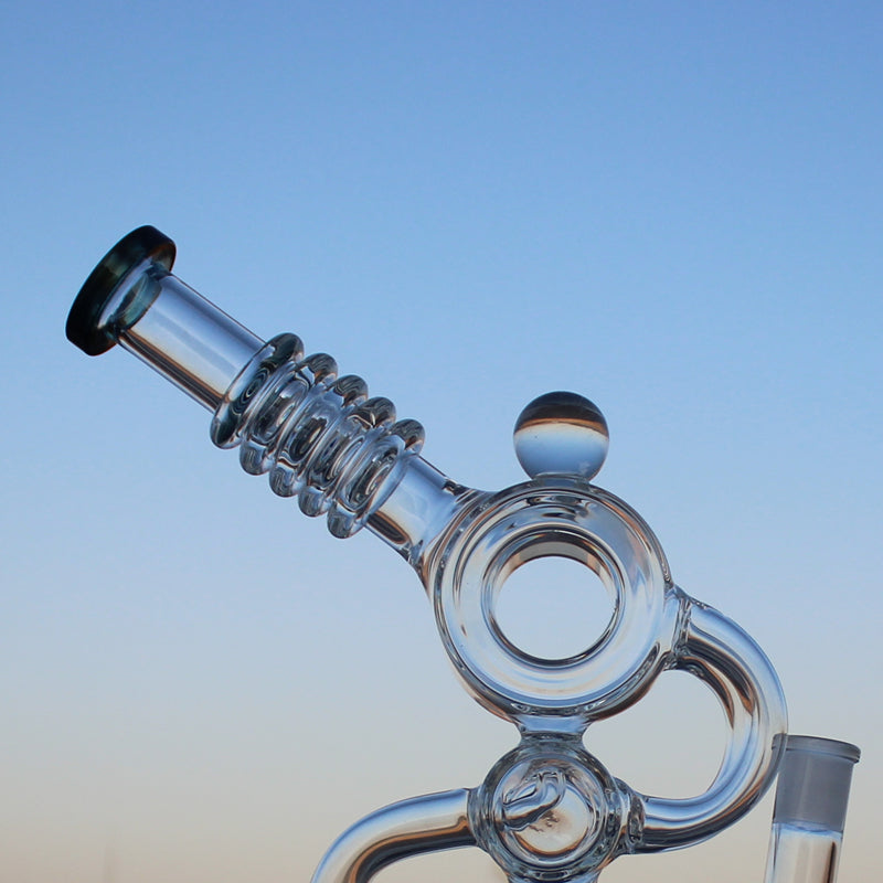 Approx. 11.5" Recycler Style Water Pipe w/ Dual Percs - Cheapnotic