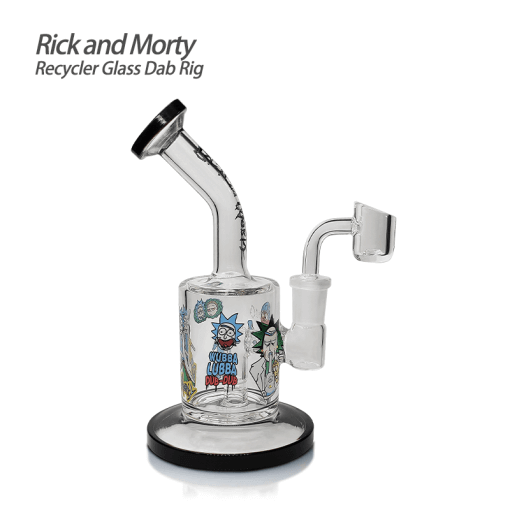 Waxmaid 6.5" Rick and Morty Dab Rig with Quartz Dab Banger featuring cartoon character design.