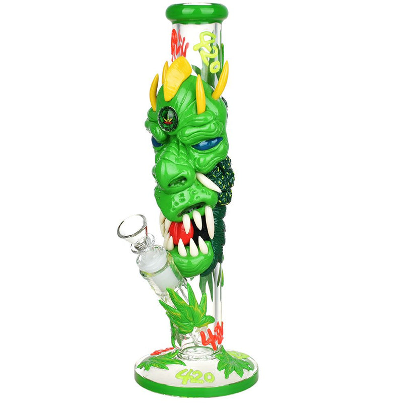 420 Dragon Glow In Dark Tube Water Pipe - 11.8" / 14mm F