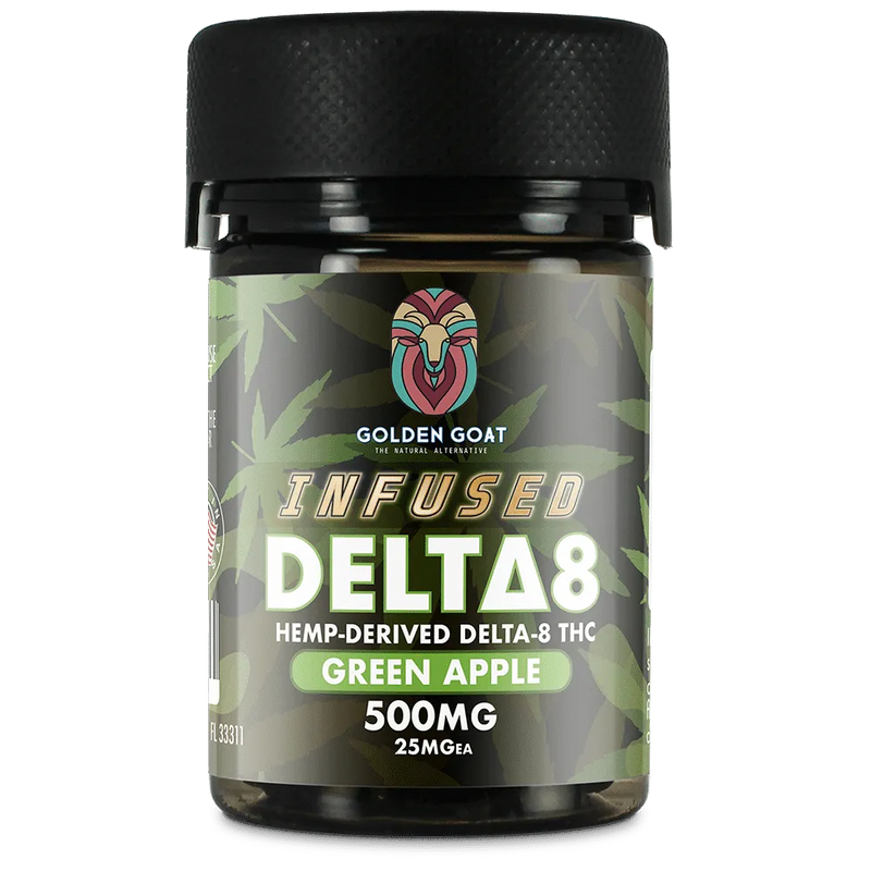 Infused Delta-8 Gummies, 500mg – Green Apple, 20ct