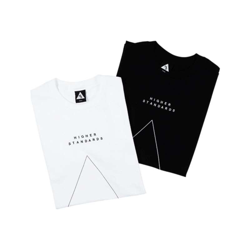 Higher Standards T-Shirt - Embroidered Triangle