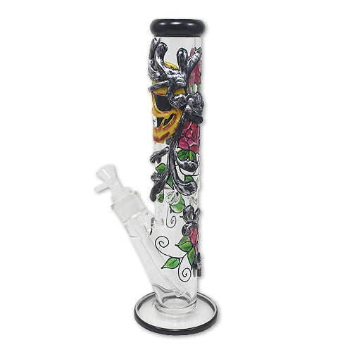 14" heady clay skull straight tube